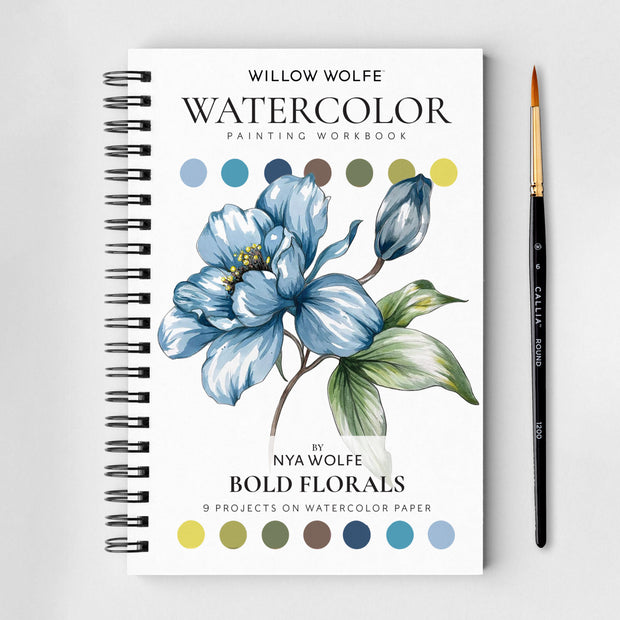 Bold Flowers Watercolor Workbook