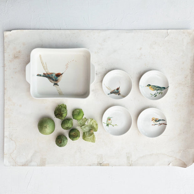 4" Watercolor Bird Tray