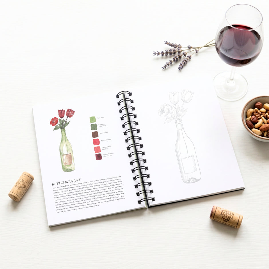 Bottle Bouquet from Pretty Pots Watercolor Workbook