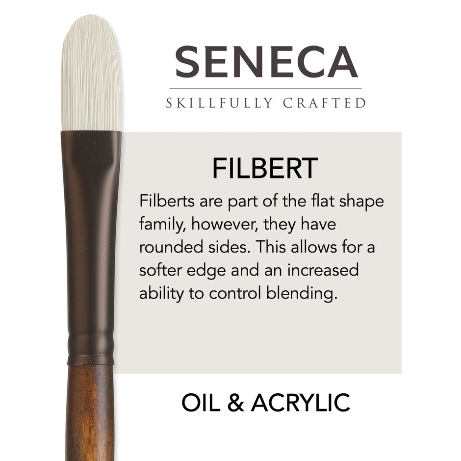 Seneca® Filbert Premium Synthetic Bristle Paint Brush by Willow Wolfe