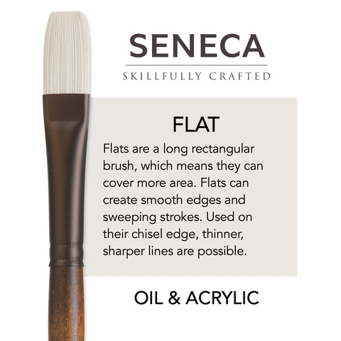 Seneca® Flat Premium Synthetic Bristle Paint Brush by Willow Wolfe