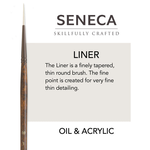 Seneca® Liner Premium Synthetic Bristle Paint Brush by Willow Wolfe