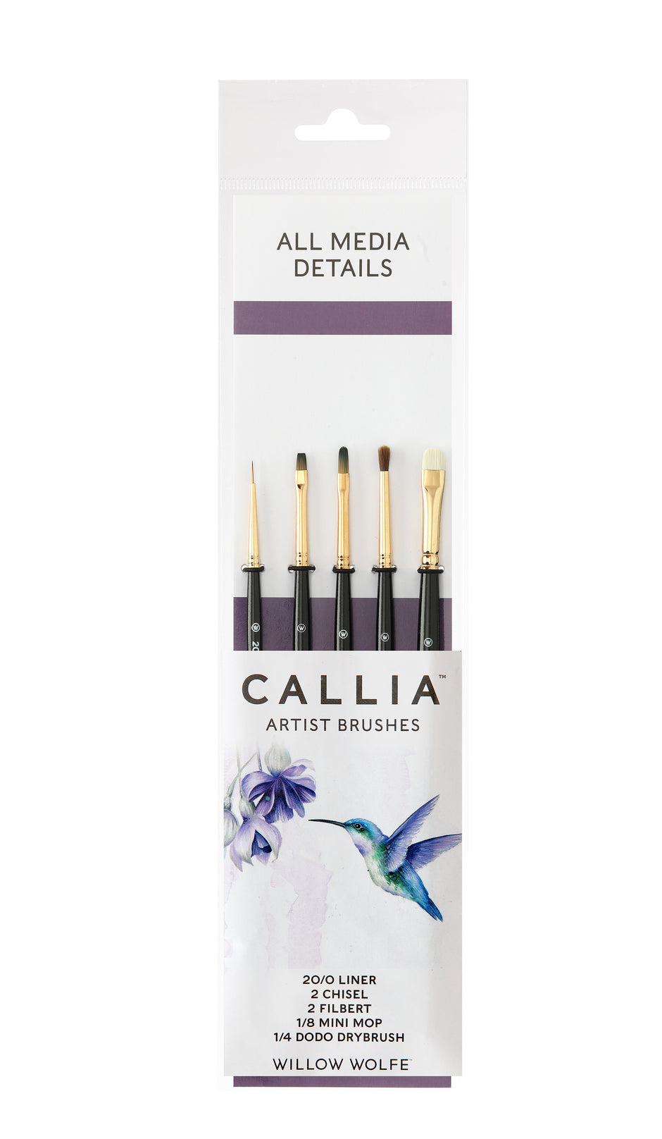Callia® Watercolor Details Brush Set, Synthetic Sable: Set 1300