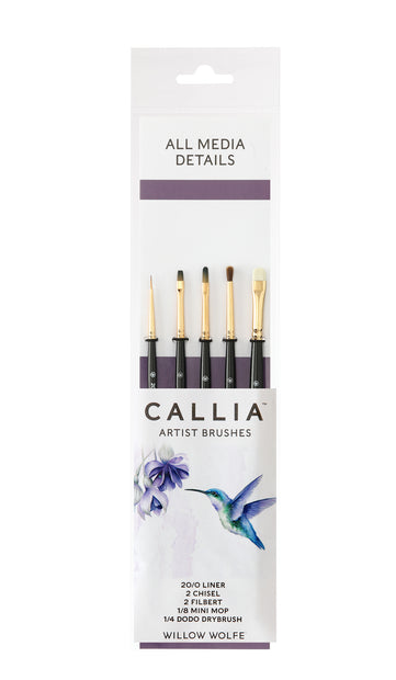 Callia® Watercolor Details Brush Set, Synthetic Sable: Set 1300