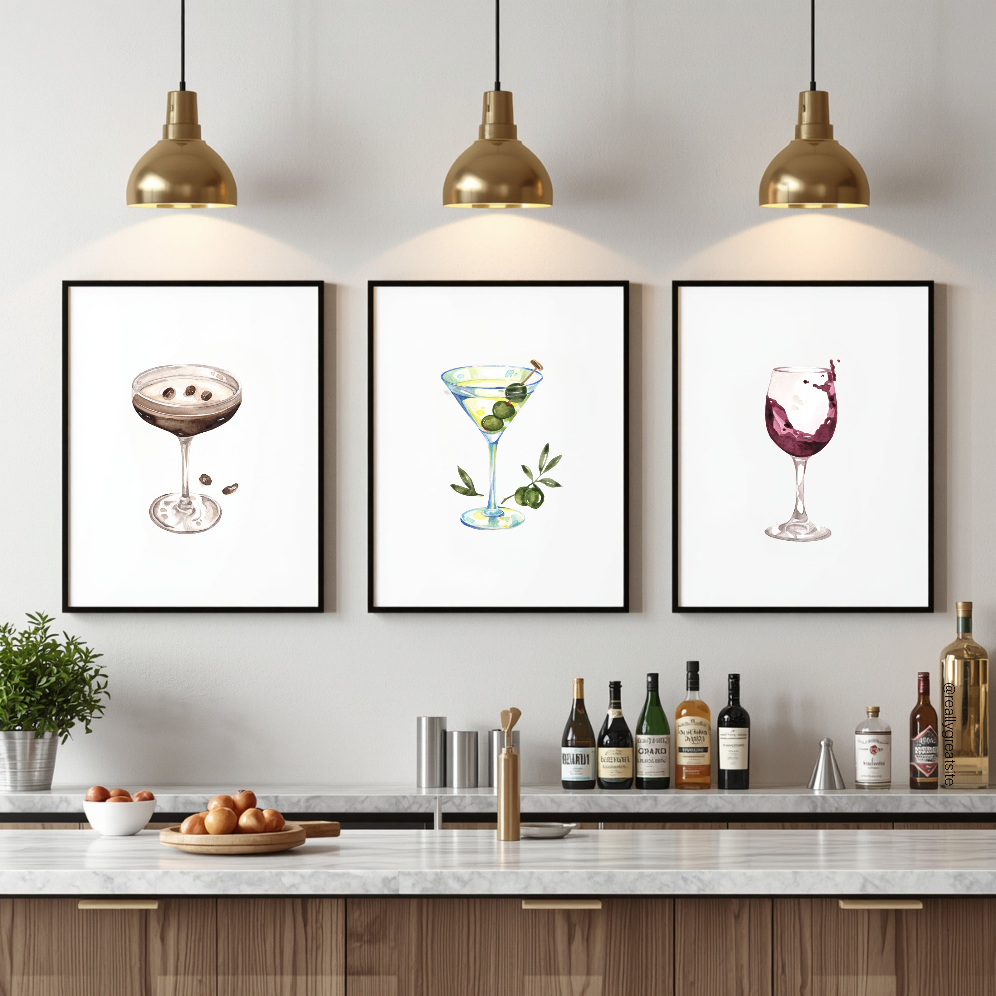 Classic Cocktails Watercolor Workbook by Nya Wolfe
