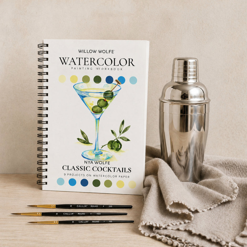 Classic Cocktails Watercolor Workbook by Nya Wolfe