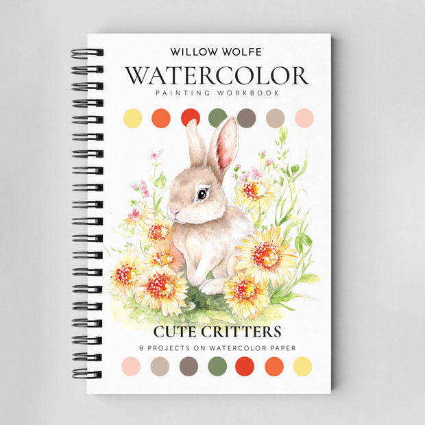 Cute Critters Watercolor Workbook by Willow Wolfe