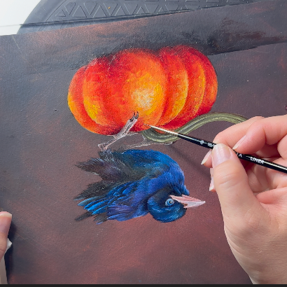 Autumn Pumpkin & Baby Crow