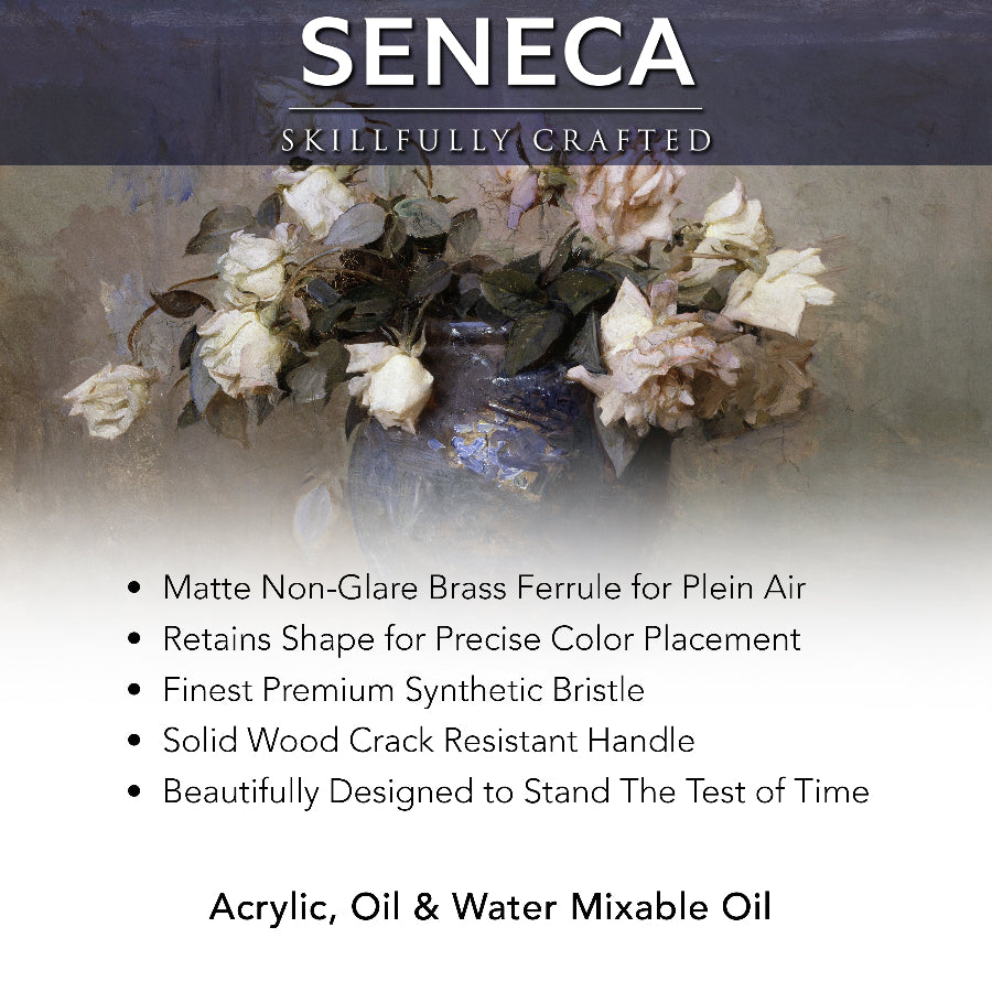 Seneca® Filbert Premium Synthetic Bristle Paint Brush by Willow Wolfe