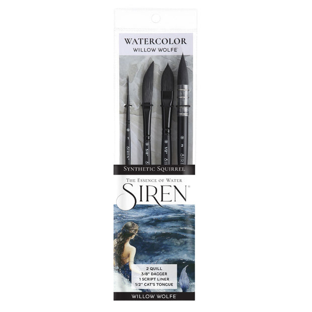 Siren® Synthetic Squirrel  Watercolor Brush Set No. 3