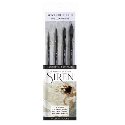 Siren® Synthetic Squirrel Watercolor Brush Set No. 4