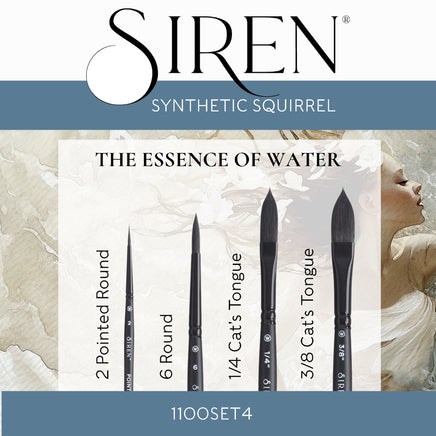 Siren® Synthetic Squirrel Watercolor Brush Set No. 4