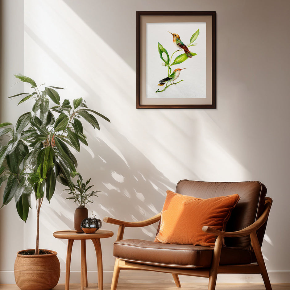 Spring Buds: Paint Hummingbirds & White Blossoms