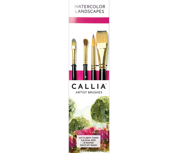 Callia Artist Brushes Paint Brush Set featuring four paint brushes by Willow Wolfe.