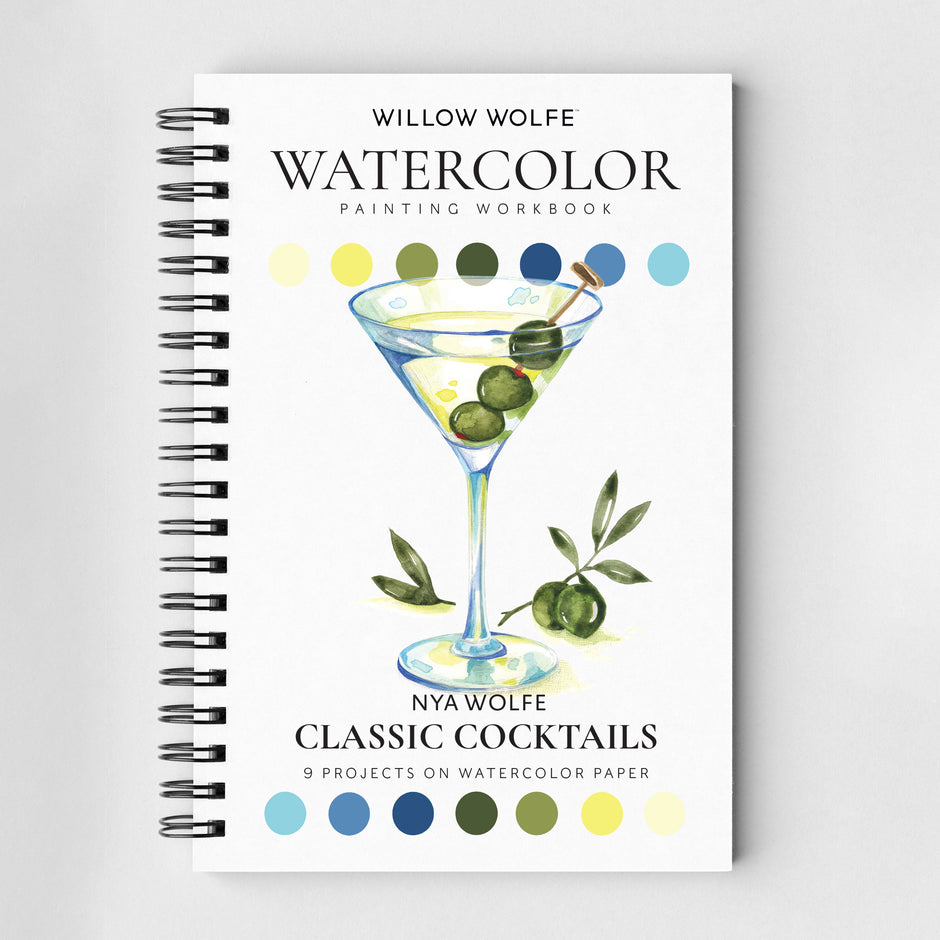 Classic Cocktails Watercolor Workbook by Nya Wolfe