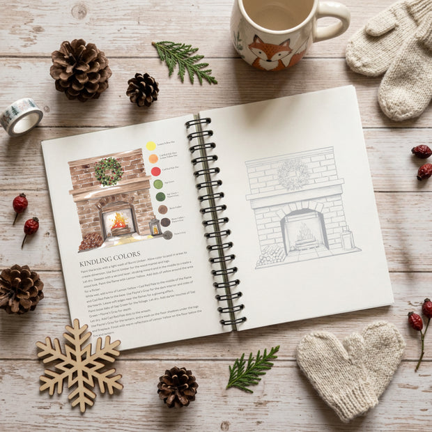 Kindling Colors Tutorial from Winter Glow Watercolor Workbook