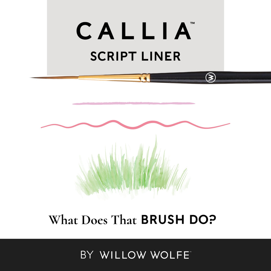 Callia® Script Liner, Synthetic Sable Artist Brushes: Willow Wolfe