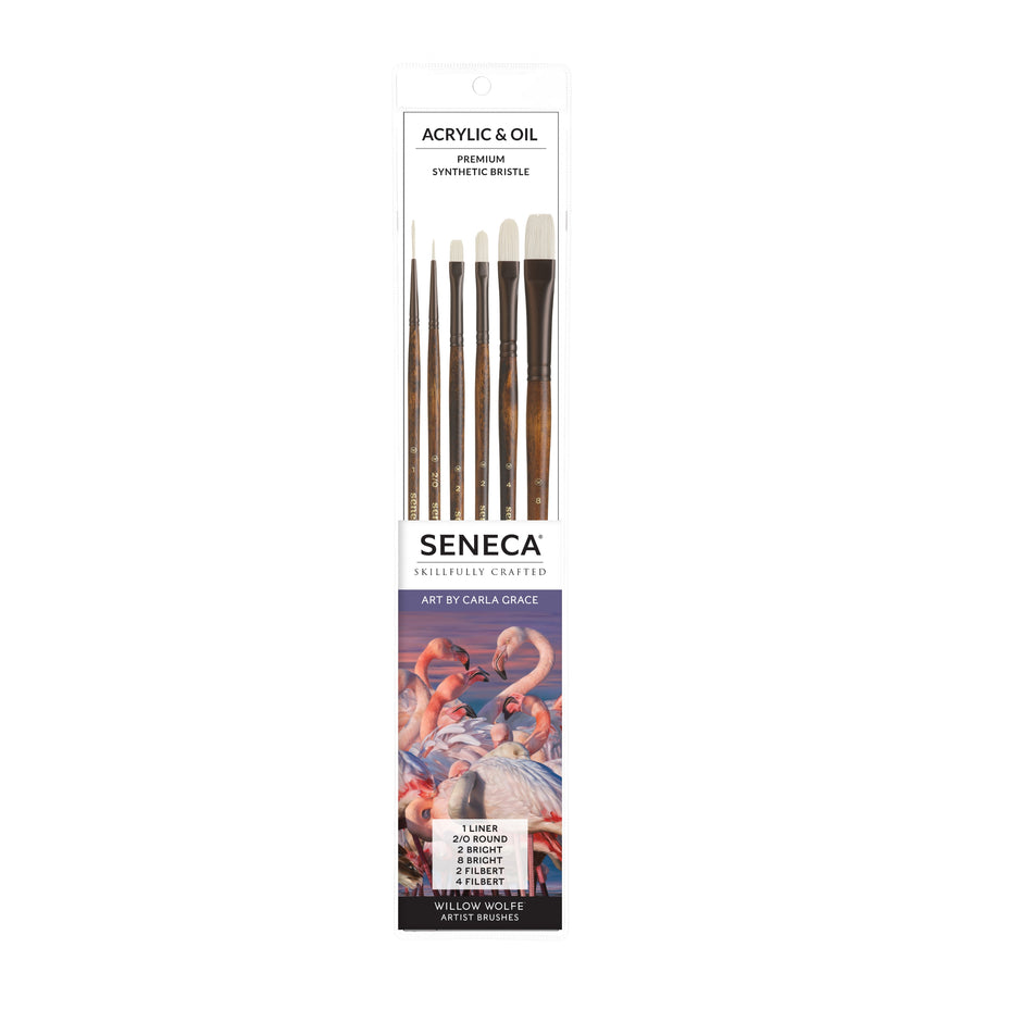 Seneca Artist Series® Synthetic Bristle Paint Brush Set Featuring Carla Grace: Set 500