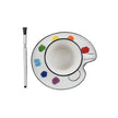 Ceramic Artist Cup, Palette Saucer & Stirring Brush