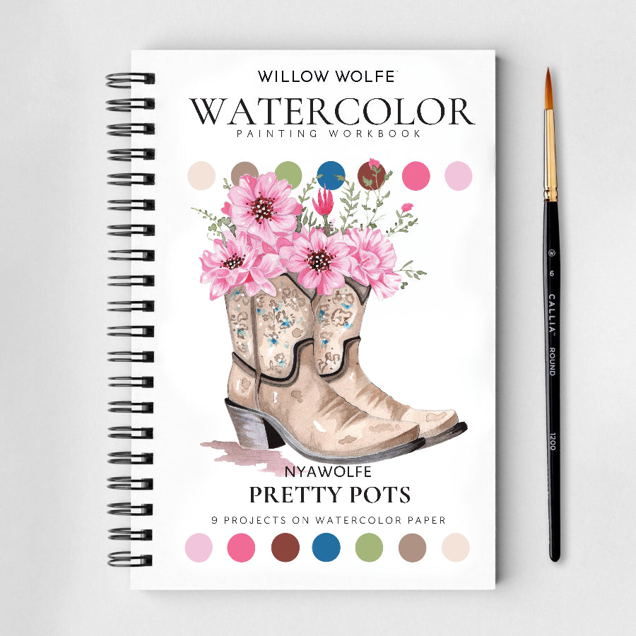 Pretty Pots Watercolor Workbook by Nya Wolfe