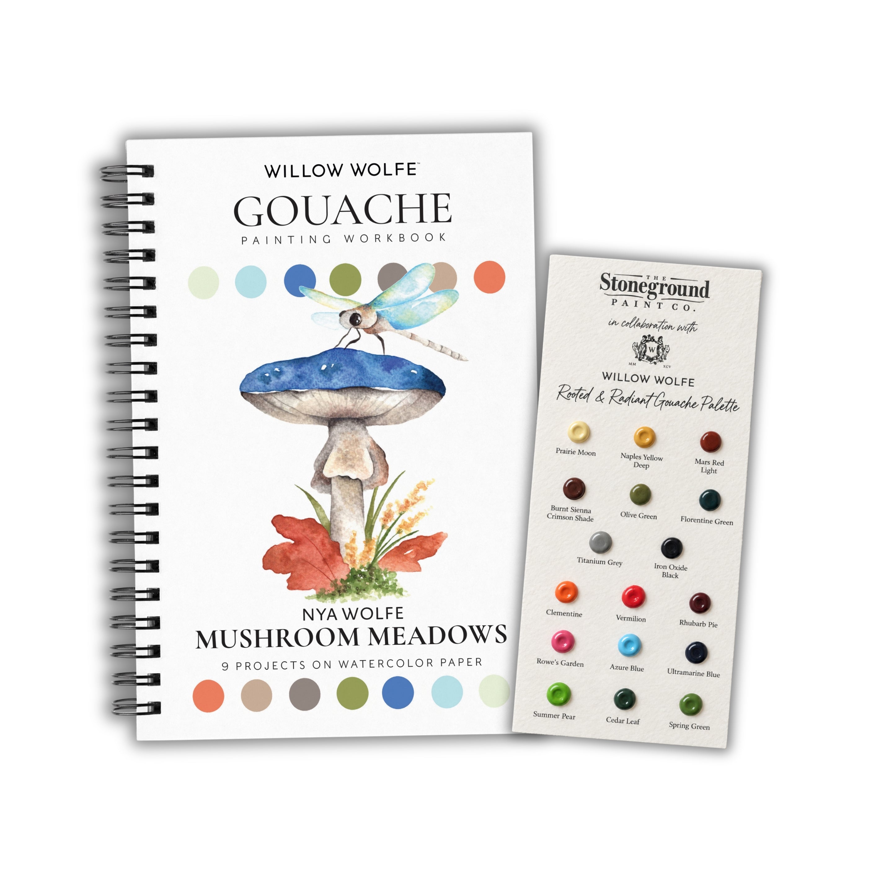 Mushroom Meadows Workbook + Gouache Paint Bundle