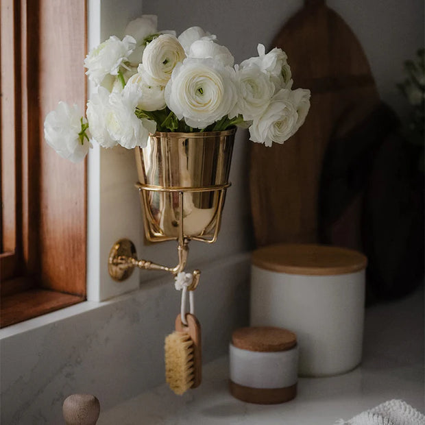 Brass Finish Vase or Art Supply Container