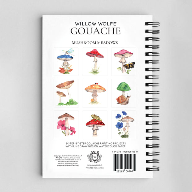 Mushroom Meadows Gouache Workbook by Nya Wolfe