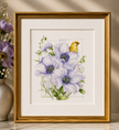 Purple Flowers & Gold Finch