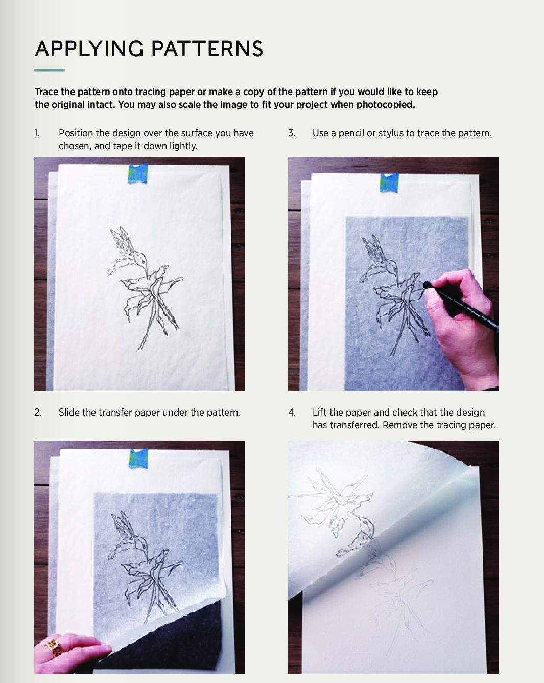 HOW TO USE TRACING PAPERS 