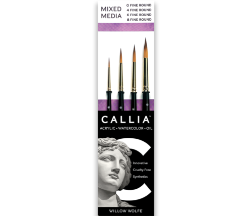 Callia Super Fine Round Artist Brush Set, Synthetic Sable by Willow Wolfe: Set 300