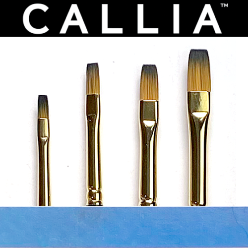 Callia Flat Artist Brush Set, Synthetic Kolinsky Sable by Willow Wolfe: Set 700