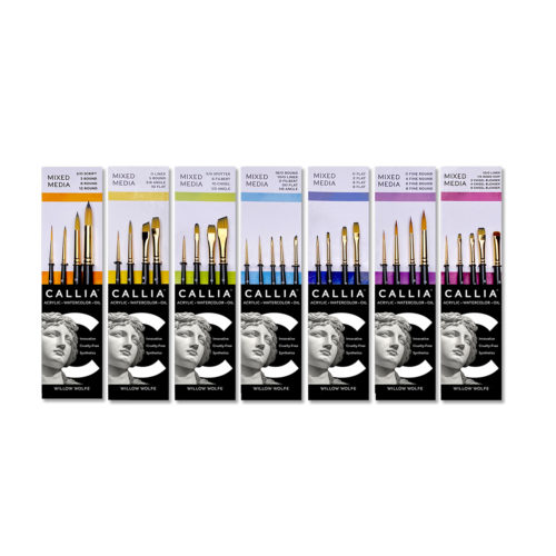 Callia Super Fine Round Artist Brush Set, Synthetic Sable by Willow Wolfe: Set 300