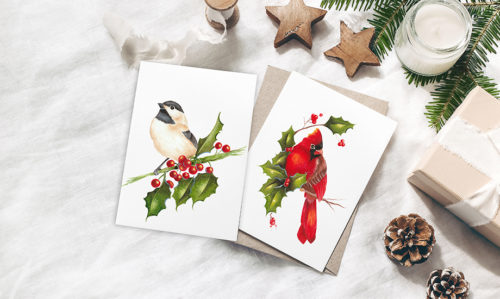 Painted Holiday Greeting Cards