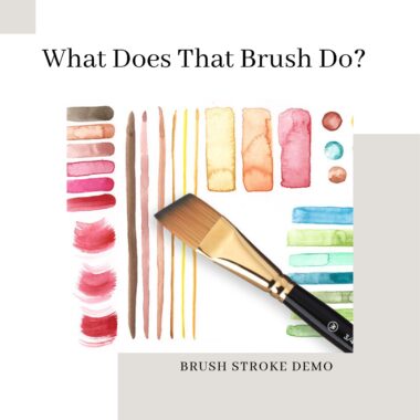 Image of a Callia paint brush laying over stroke work
