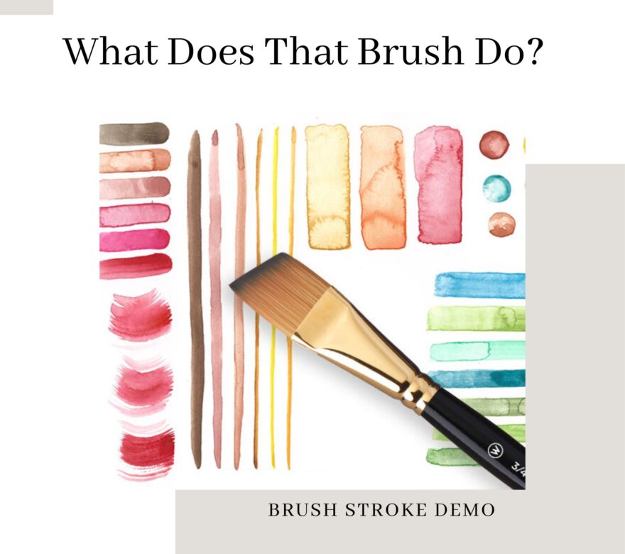 Image of a Callia paint brush laying over stroke work