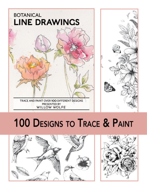 Birds & Botanicals Ebook - 100 Line Drawings to Trace & Paint