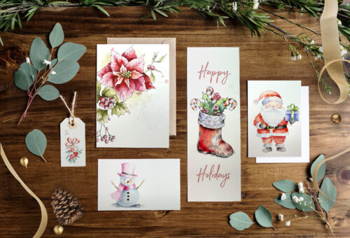 Holiday Watercolor Workshop - Learn to Paint 12 Watercolor Holiday Projects
